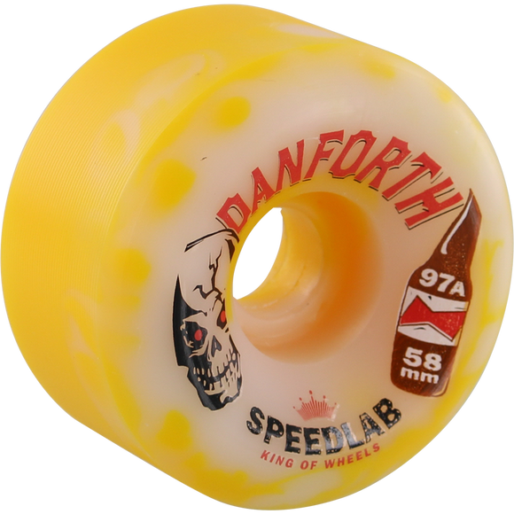 Speedlab Danforth Pro Se 58mm 97a Yellow/White Swirl Skate Wheels (Set of 4)