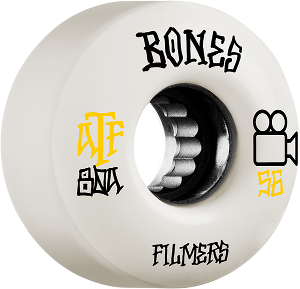 Bones Wheels ATF Filmers 56mm 80a White Skateboard Wheels (Set of 4)
