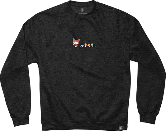 Girl Hello Kitty Shroom Trail Crew Sweatshirt - SMALL Charcoal