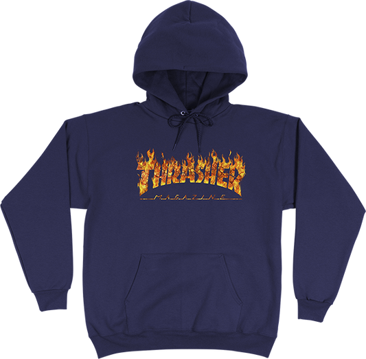 Thrasher Inferno Hooded Sweatshirt - SMALL Navy