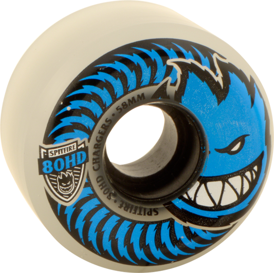 Spitfire 80hd Charger Conical Full 58mm Clear/Blu Skateboard Wheels (Set of 4)