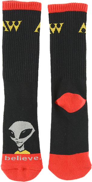 Alien Workshop Visitor Crew Socks Black - Single Pair 