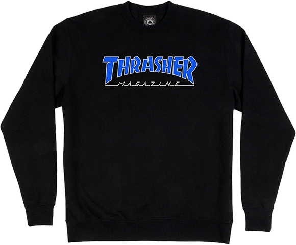 Thrasher Outlined Crew Sweatshirt - SMALL Black/Blue
