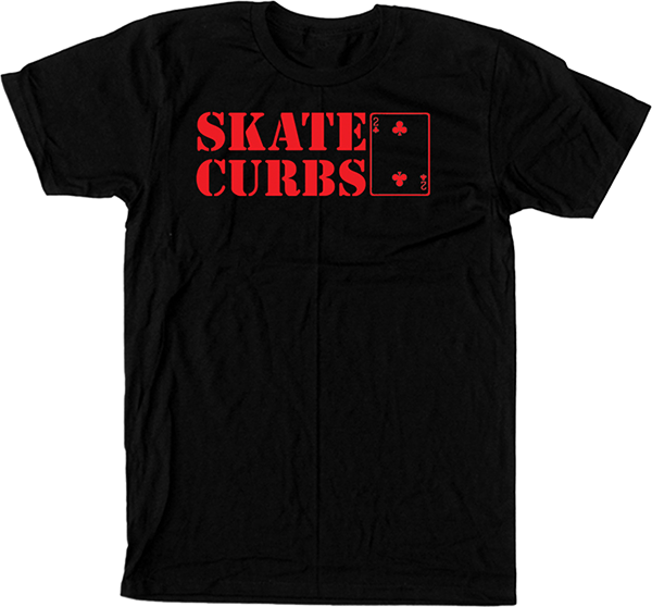 Lowcard Skate Curbs T-Shirt - Size: SMALL Black/Red