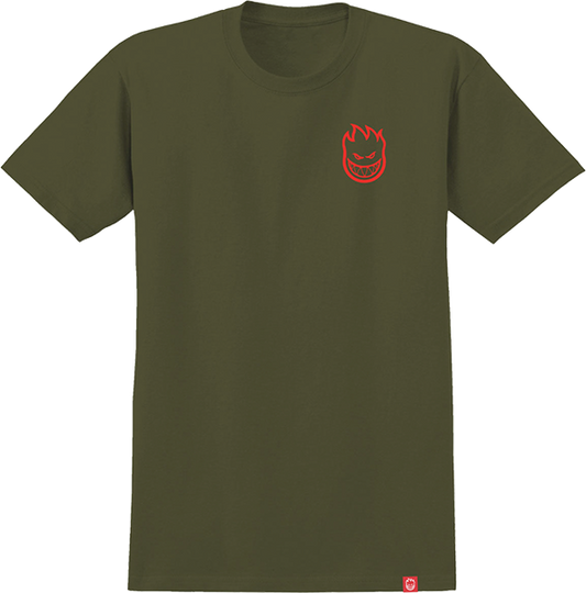 Spitfire Lil Bighead T-Shirt - Size: SMALL Military Green/Red