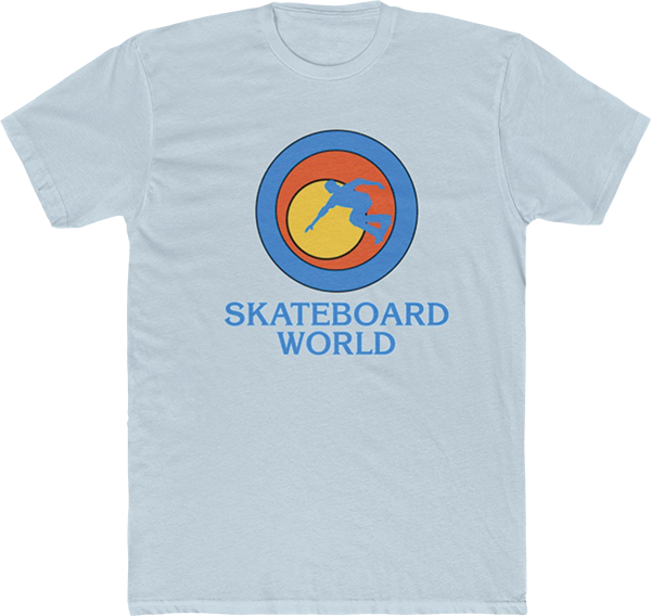 45rpm Skateboard World T-Shirt - Size: SMALL Light Blue