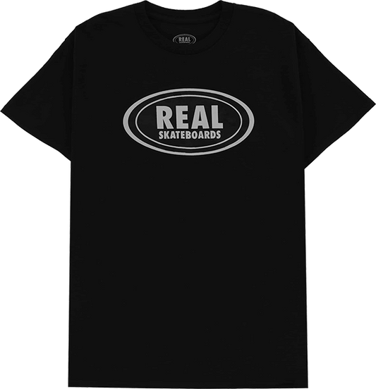 Real Oval T-Shirt - Size: MEDIUM Black/Gr/Black