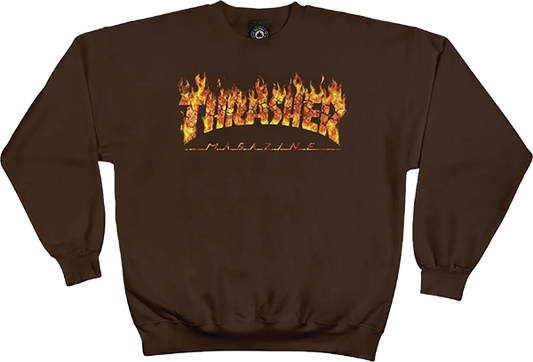 Thrasher Inferno Crew Sweatshirt - X-LARGE Dark Chocolate