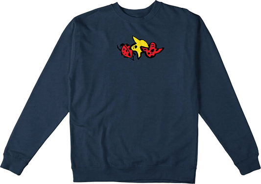 Krooked Ladybug Classic Crew Sweatshirt - MEDIUM Navy Heather