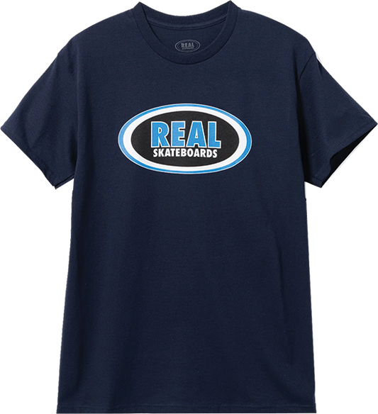 Real Oval T-Shirt - Size: LARGE Navy/Blue/Black/White