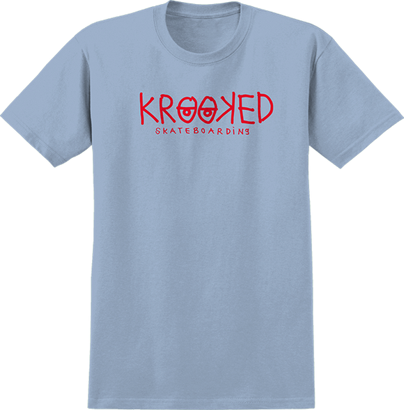 Krooked Krooked Eyes T-Shirt - Size: SMALL Lt.Blue/Red