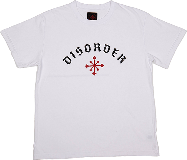Disorder Arch Logo T-Shirt - Size: LARGE Optic White