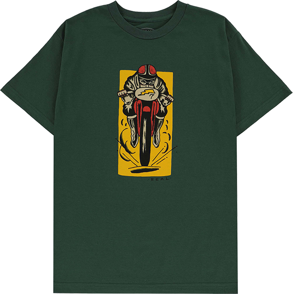 Real Moto T-Shirt - Size: MEDIUM Forest Green