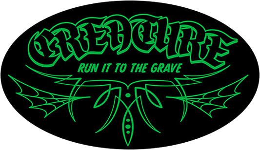 Creature To The Grave Vinyl Decal 4x2.37 Green/Black