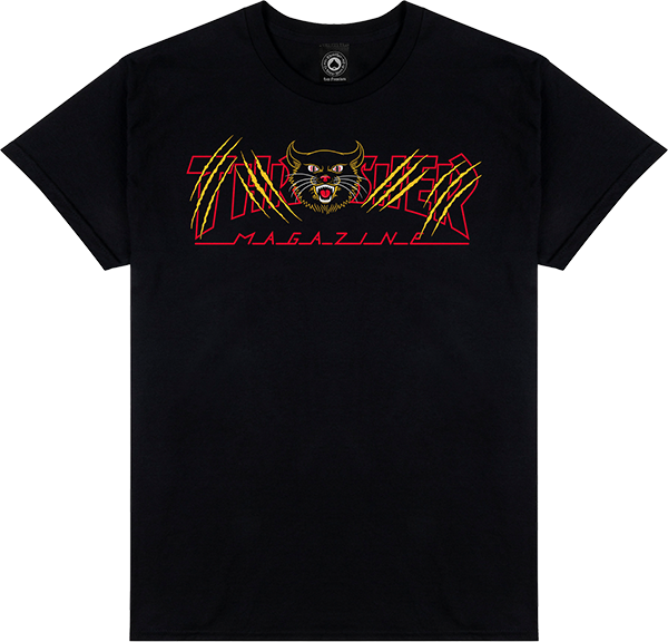 Thrasher Gato T-Shirt - Size: MEDIUM Black