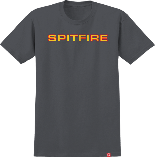 Spitfire Classic '87 T-Shirt - Size: SMALL Charcoal/Gold/Red