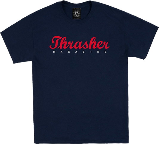 Thrasher Script T-Shirt - Size: X-LARGE Navy