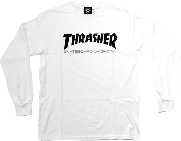 Thrasher Skate Mag Long Sleeve T-Shirt - Size: SMALL White/Black