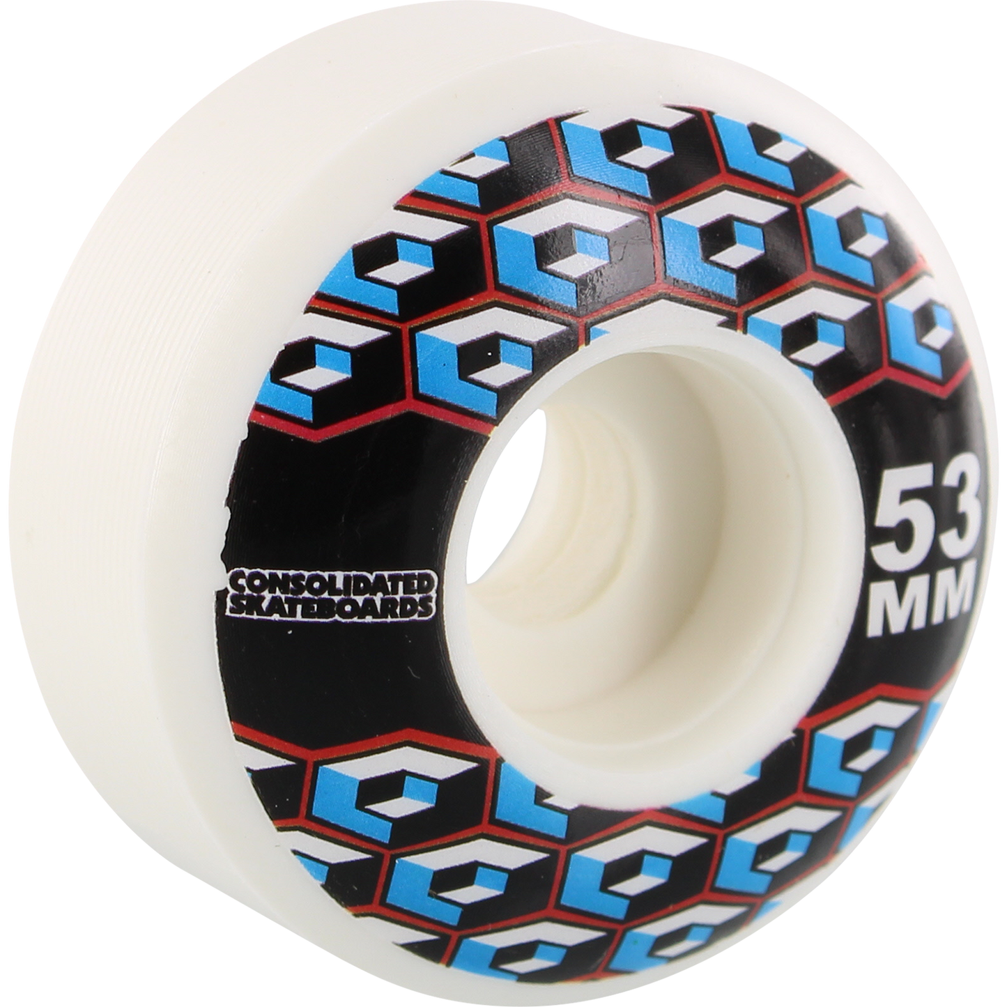 Consolidated Cracked Cube 53mm White Skateboard Wheels (Set of 4)