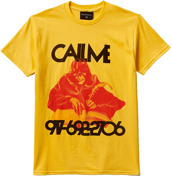 Call Me Reaper T-Shirt - Size: SMALL Yellow