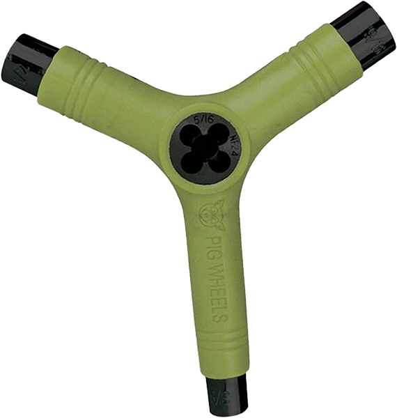 Pig Skate Tool-Olive Green Tri-Socket/Threader