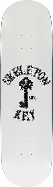 Skeleton Key Key Logo Skateboard Deck -7.75 White DECK ONLY