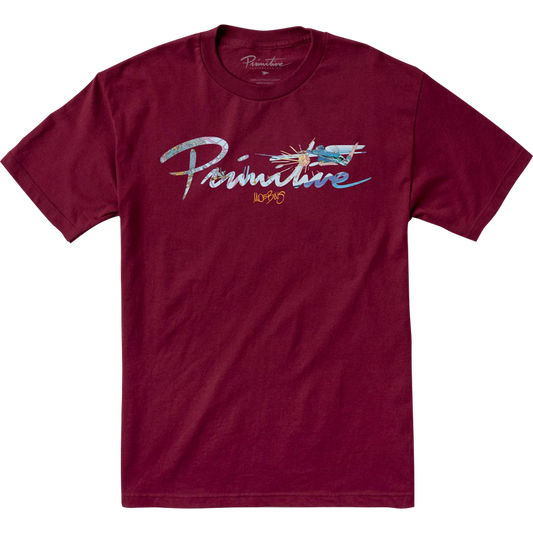 Primitive Moebius Nuevo Short Sleeve T-Shirt - Size: SMALL Burgundy