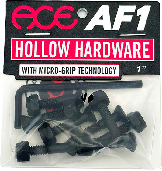 Ace 1" Allen Hollow W/Grippers Hardware Set Black