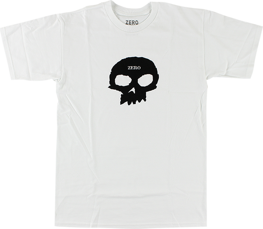 Zero Single Skull T-Shirt - Size: LARGE White/Black