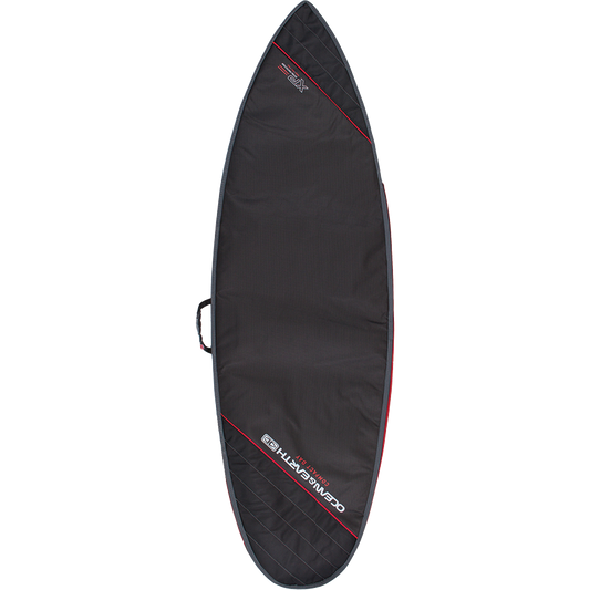 Ocean and Earth - Compact Day Shortboard Cover 6'8" Black/Red