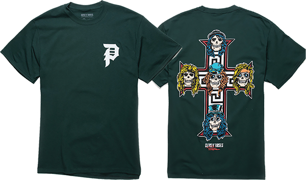 Primitive Gn'R Cross T-Shirt - Size: SMALL Forest Green
