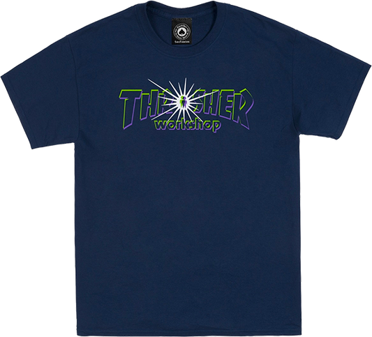 Thrasher X Alien Workshops Nova T-Shirt - Size: MEDIUM Navy