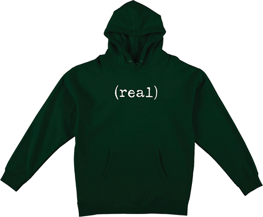 Real Lower Hooded Sweatshirt - SMALL Drk.Green/White