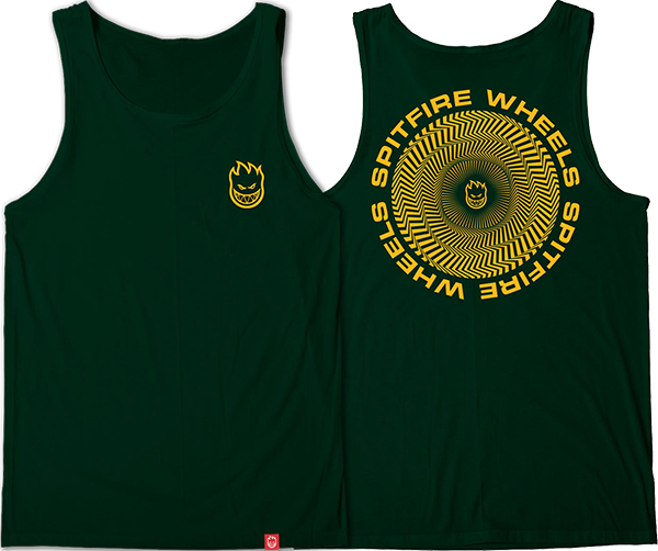 Spitfire Classic Vortex Tank Top Size: X-LARGE Forest/Gold
