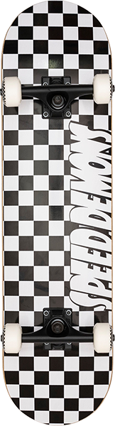 Speed Demons Checkers Complete Skateboard -7.5 Black/White 
