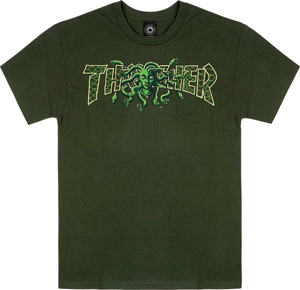 Thrasher Medusa T-Shirt - Size: SMALL Forest Green