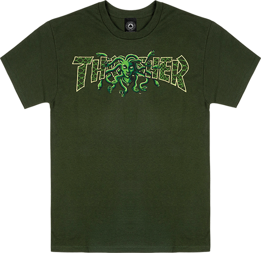Thrasher Medusa T-Shirt - Size: SMALL Forest Green