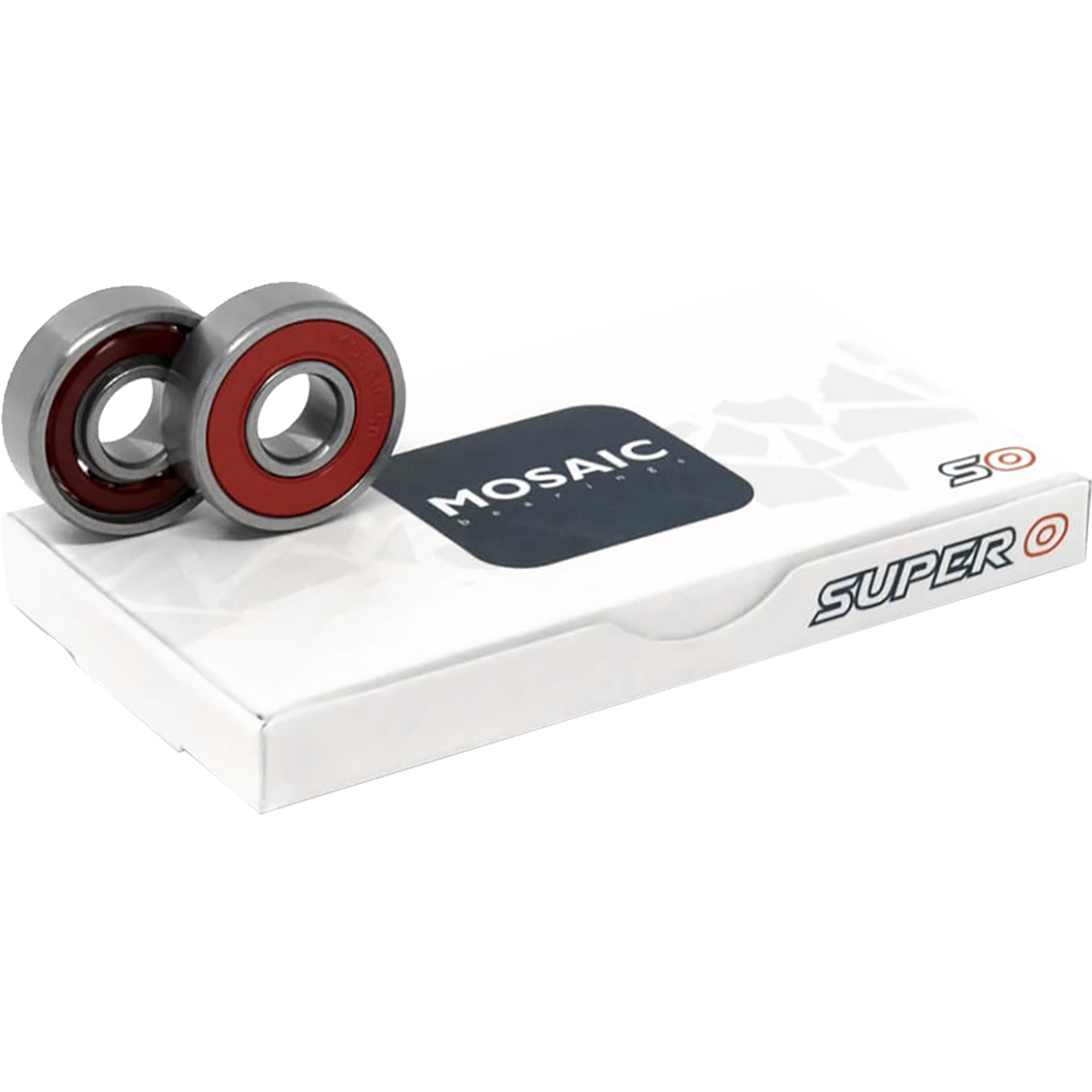 Mosaic Super 0 Abec-5 Bearings Silver/Red Single Set - 8 Pieces