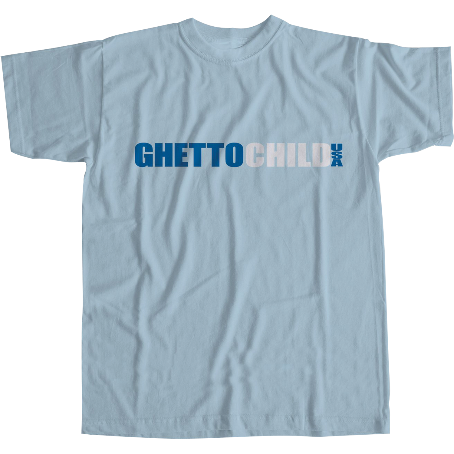 Ghetto Child Monotone Classic Usa T-Shirt - Blue