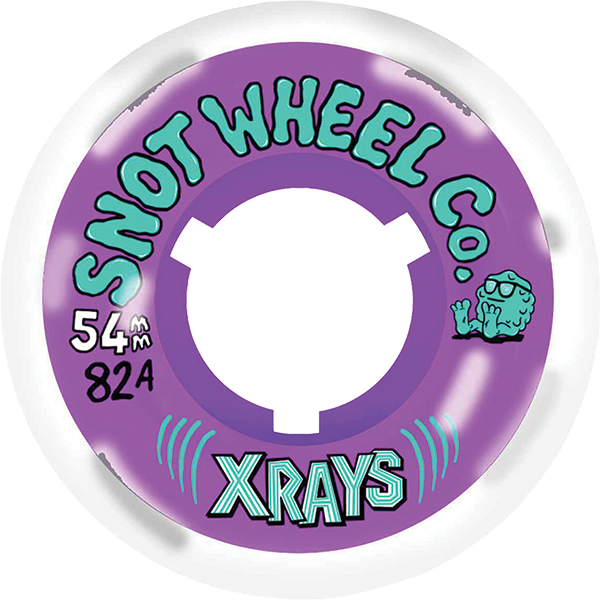 Snot Wheel Co. X-Rays 54mm 85a Clear/Purple Skateboard Wheels (Set of 4)