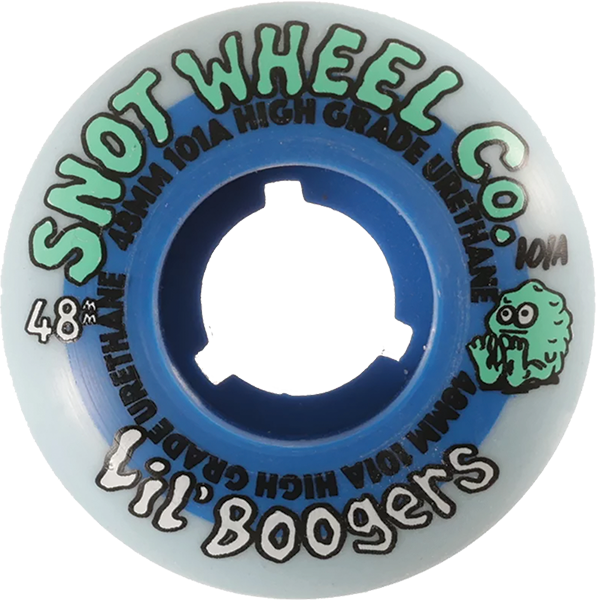 Snot Wheel Co. Lil Boogers 48mm 101a White/Blue Skateboard Wheels (Set of 4)