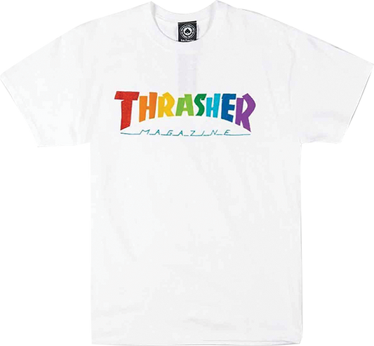 Thrasher Rainbow Mag T-Shirt - Size: SMALL White