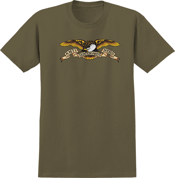 Antihero Eagle T-Shirt - Size: SMALL Safari Green/Multi