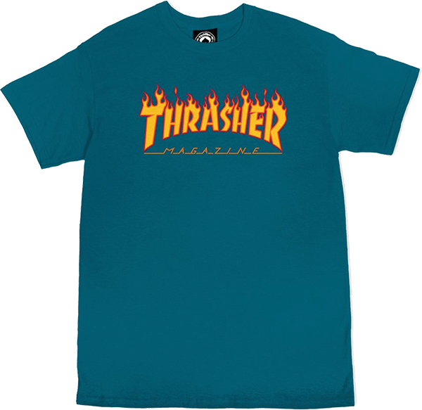 Thrasher Flame T-Shirt - Size: X-LARGE Galapagos Blue