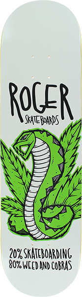 Roger Weed & Cobras Skateboard Deck -8.25 White DECK ONLY