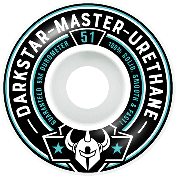 Darkstar Responder 51mm White/Aqua Skateboard Wheels (Set of 4)