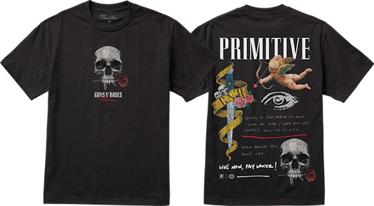 Primitive Gn'R Don'T Cry T-Shirt - Size: MEDIUM Black