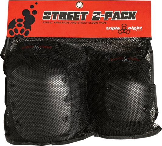 Triple 8 Street 2/Pack - M Black - Knee/Elbow Pad Set