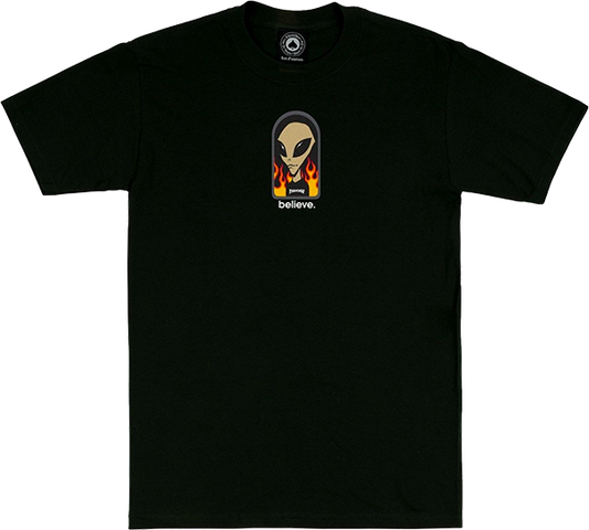 Thrasher X Alien Workshops Believe T-Shirt - Size: X-LARGE Black