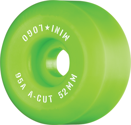 Ml A-Cut Hybrid 52mm 95a Green Skateboard Wheels (Set of 4)